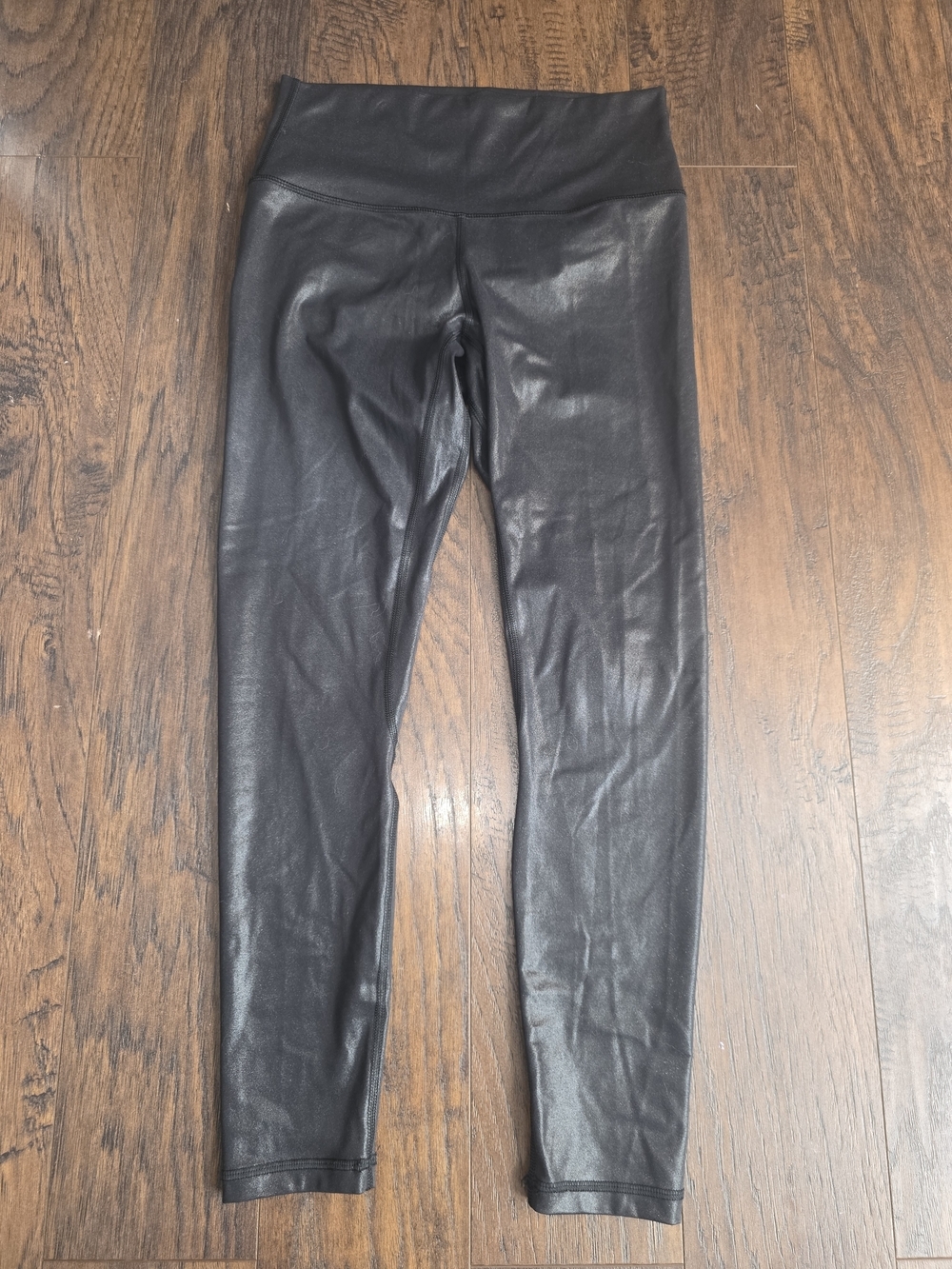 Pink Lily Black Faux Leather Leggings